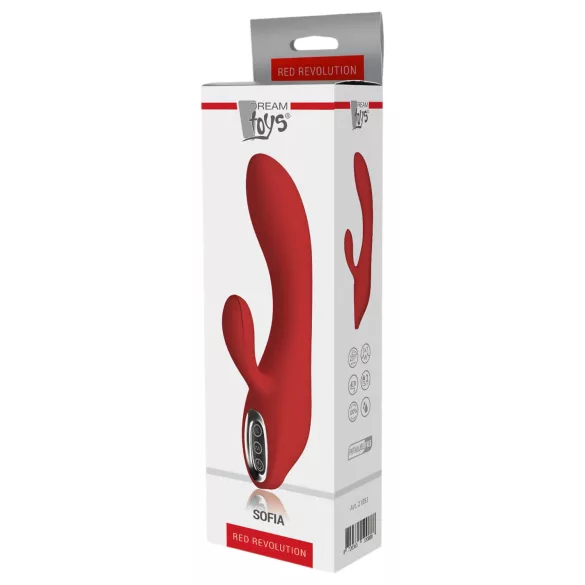 Red Revolution Sofia - vibrator s masažerom za klitoris - punjivi - crveni