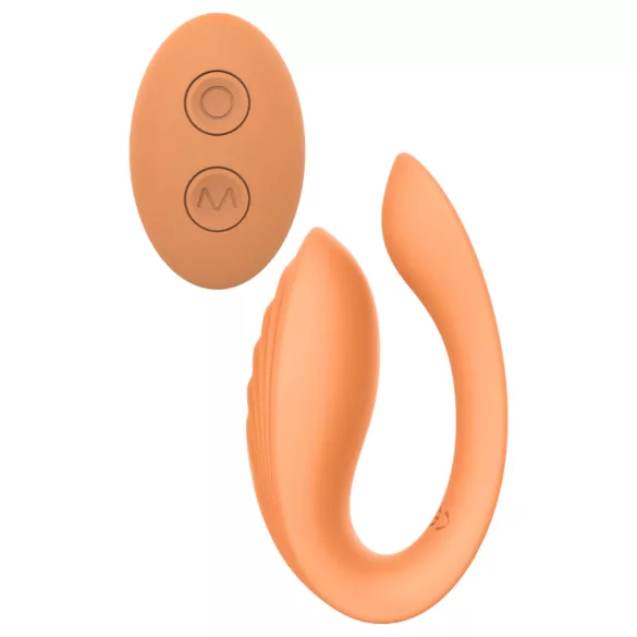 Glam - vibrator za parove na baterije s daljinskim upravljačem - narančasti