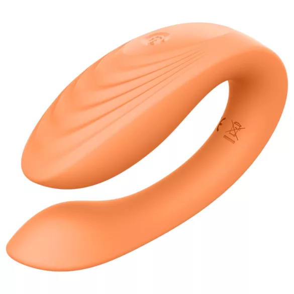 Glam - vibrator za parove na baterije s daljinskim upravljačem - narančasti