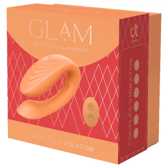 Glam - vibrator za parove na baterije s daljinskim upravljačem - narančasti