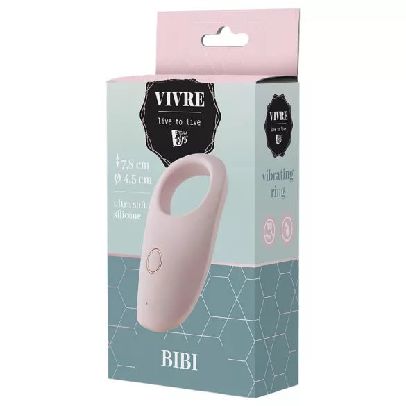 Vivre Bibi - vibrirajući prsten za penis na baterije - rozi