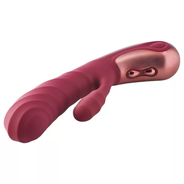 Dinky Jimmy K. Duo - vibrator s klitoralnim nastavkom na baterije - crveni