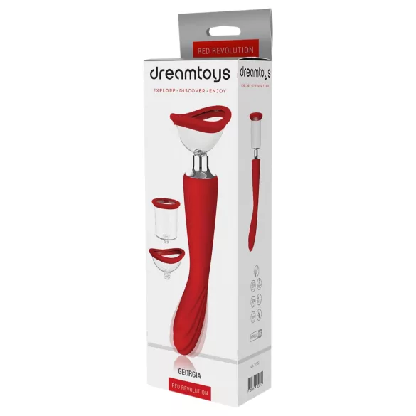 Red Revolution Georgia - G točka vibrator i pumpica za vaginu - silikon crvena