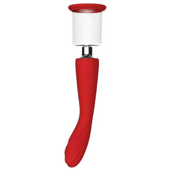 Red Revolution Georgia - G točka vibrator i pumpica za vaginu - silikon crvena