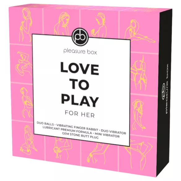 Pleasure Box Love to Play - set vibratora - 6 dijelova - roza-ljubičasta