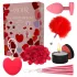 Dreamtoys Amour - komplet s vibratorom u obliku srca (crveni)