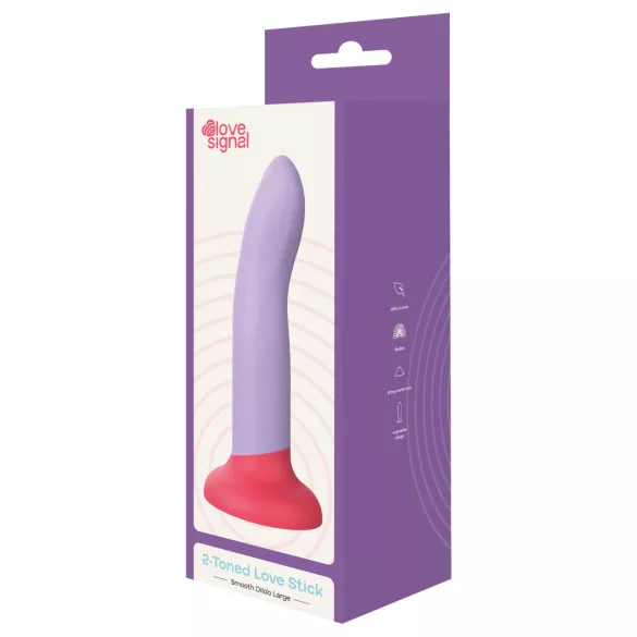 Dreamtoys Love Signal - veliki dvobojni silikonski dildo (ljubičasti)