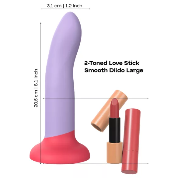 Dreamtoys Love Signal - veliki dvobojni silikonski dildo (ljubičasti)