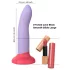Dreamtoys Love Signal - veliki dvobojni silikonski dildo (ljubičasti)