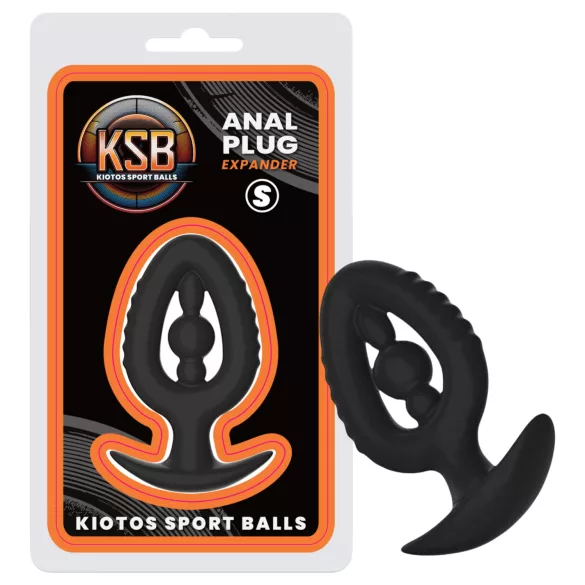 Kiotos - silikonski analni čep s rastezačem S (crni)