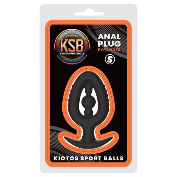 Kiotos - silikonski analni čep s rastezačem S (crni)