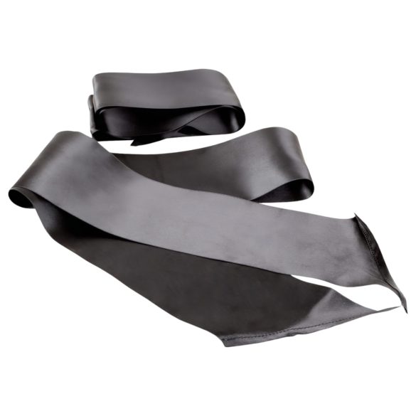 S&M - svilenkasta bondage marama set - crna - 2 dijela