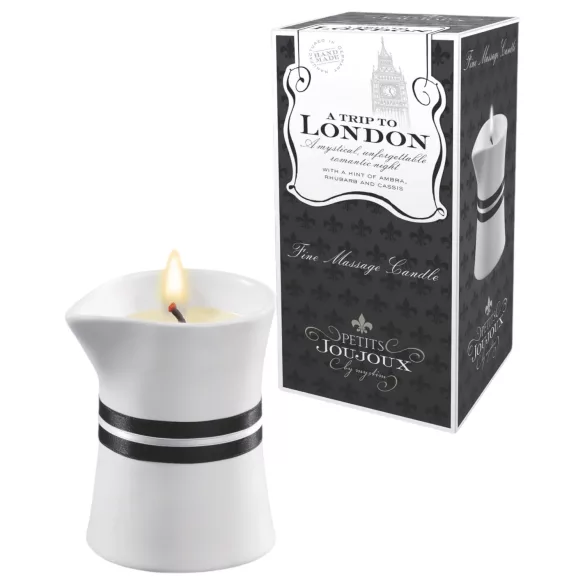 Petits Joujoux London - masažna svijeća - rabarbara i jantar - 120ml