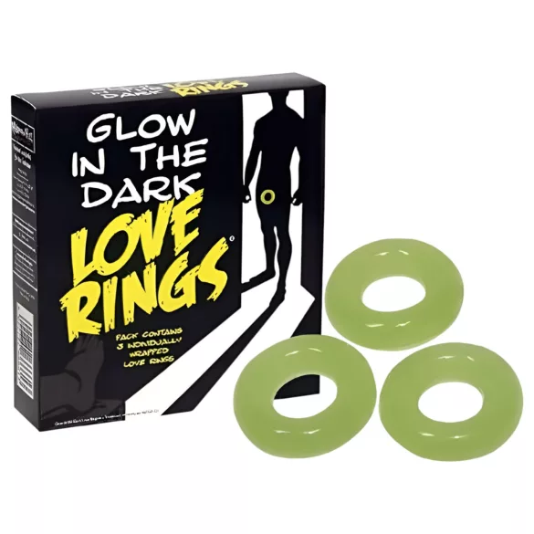 Love Rings - set svjetlećih prstenova za penis (3 kom)