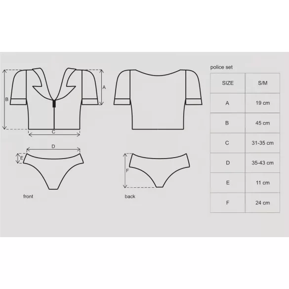 Obsessive - kostim policajke - set - S/M