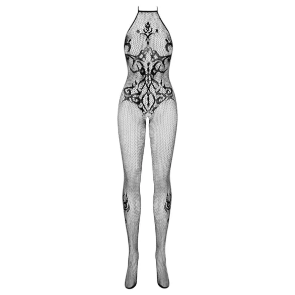 Obsessive - necc bodystocking s uzorkom i naramenicama - crna - S-L