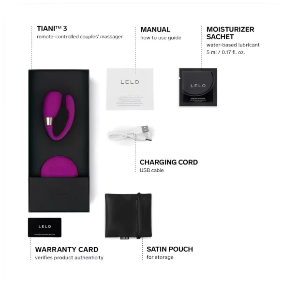 LELO Tiani 3 - vibrator za parove - silikon - ljubičasta