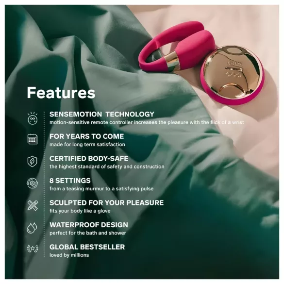 LELO Tiani 3 - vibrator za parove - silikon - ljubičasta