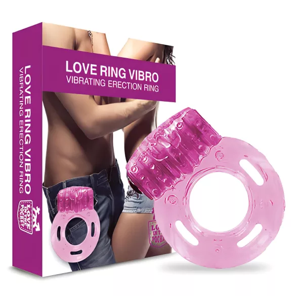 Love in the Pocket - vibracijski prsten za penis za jednokratnu upotrebu - roza