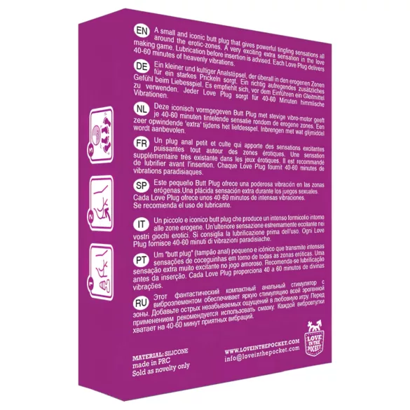 Love Plug - mini analni vibrator - crni