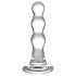 GLAS - valoviti stakleni analni dildo (prozirni)