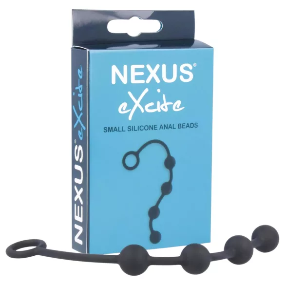 Nexus Excite - analni dildo s 4 kuglice - crni - mali