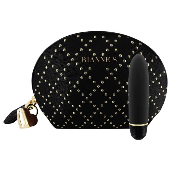Rianne Essentials Classique Stud - silikonski ruž vibrator (crni)