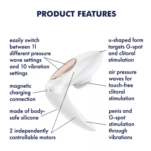 Satisfyer Pro 4 Couples - vibrator za parove s pulsirajućim zrakom - bijeli