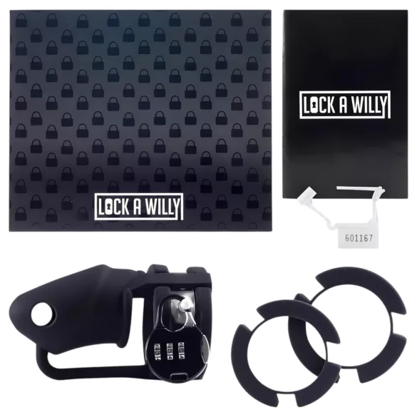 LOCK A WILLY - penis kavez sa lokotom - silikon - crna