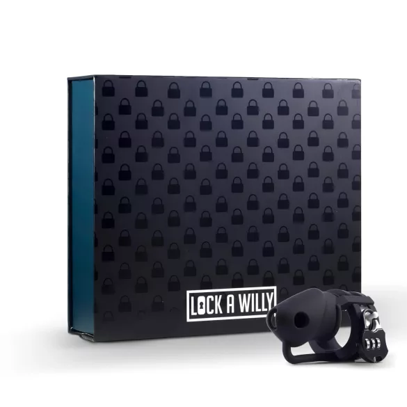 LOCK A WILLY - penis kavez sa lokotom - silikon - crna