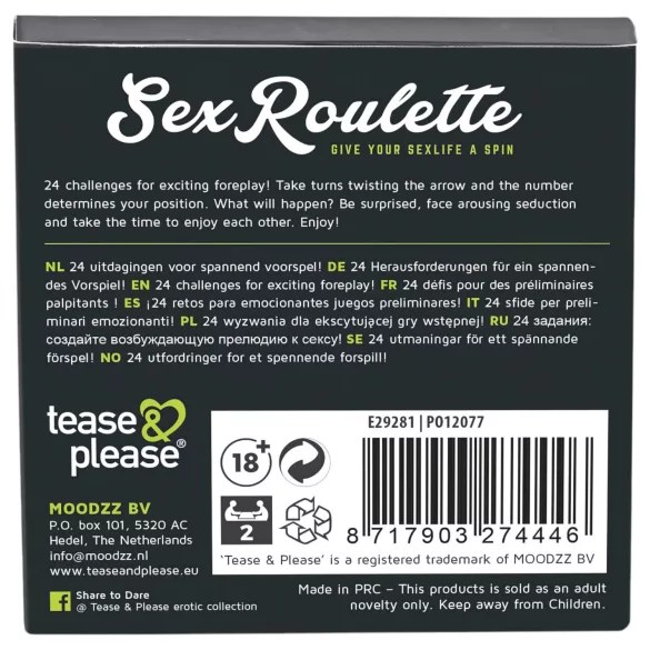 tease & please - Sex Roulette Foreplay - Rulet društvena igra za parove
