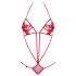 Obsessive Luiza - crveni body s tulipan motivom i naramenicama (S/M)