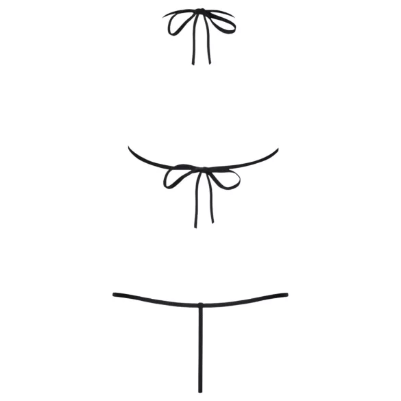 Obsessive - body s naramenicama i uzorkom tulipana - crna (S/M)