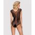 Obsessive B112 – anđeoska krila, mrežasti otvoreni body (crni) - XL/XXL