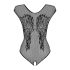 Obsessive B112 – anđeoska krila, mrežasti otvoreni body (crni) - XL/XXL
