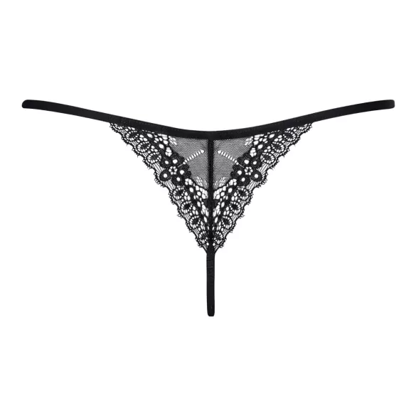 Obsessive Intensa - čipkane tange s trakicama - crna - L/XL