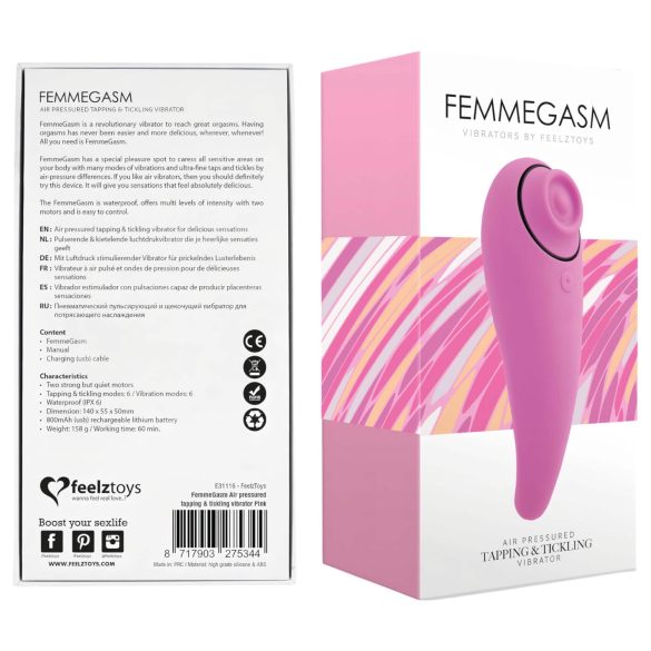 FEELZTOYS Femmegasm - vibrator za klitoris 2u1 s punjivom baterijom - roza
