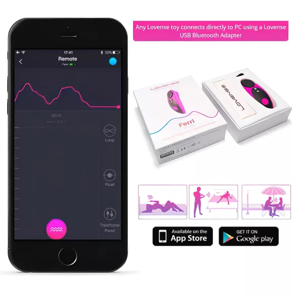Lovense Ferri - vibrator za klitoris s upravljanjem putem aplikacije (crno-ružičasti)