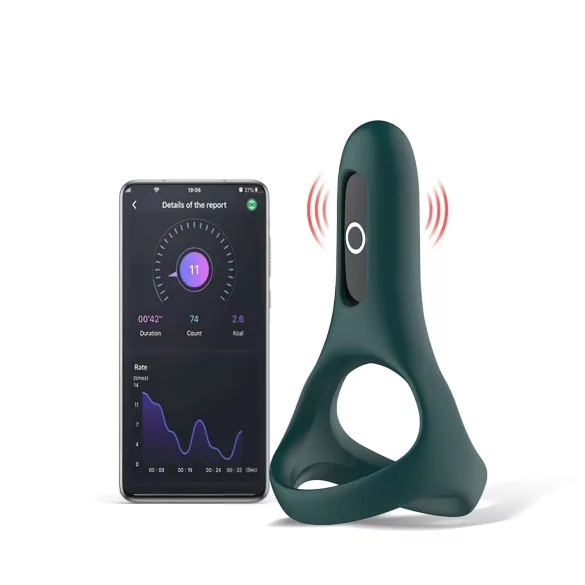 Magic Motion Rise - vibracijski prsten za penis s upravljanjem putem aplikacije, za muškarce (zelena)