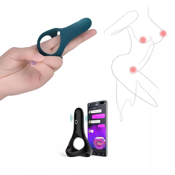 Magic Motion Rise - vibracijski prsten za penis s upravljanjem putem aplikacije, za muškarce (zelena)