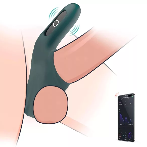 Magic Motion Rise - vibracijski prsten za penis s upravljanjem putem aplikacije, za muškarce (zelena)