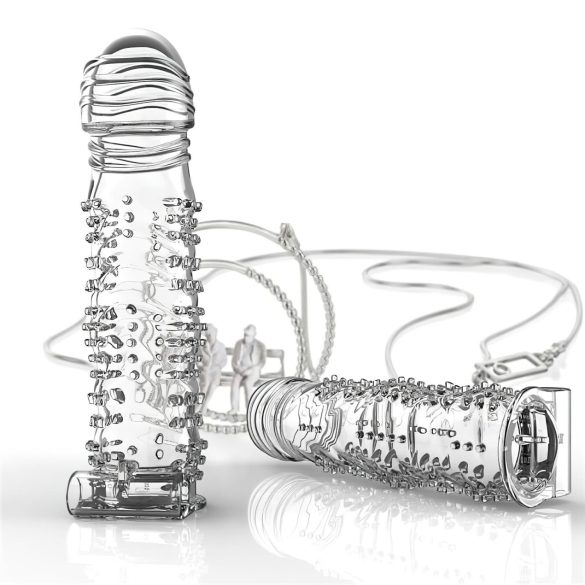 Lonely - vibrirajući penis rukav s bodljama - proziran