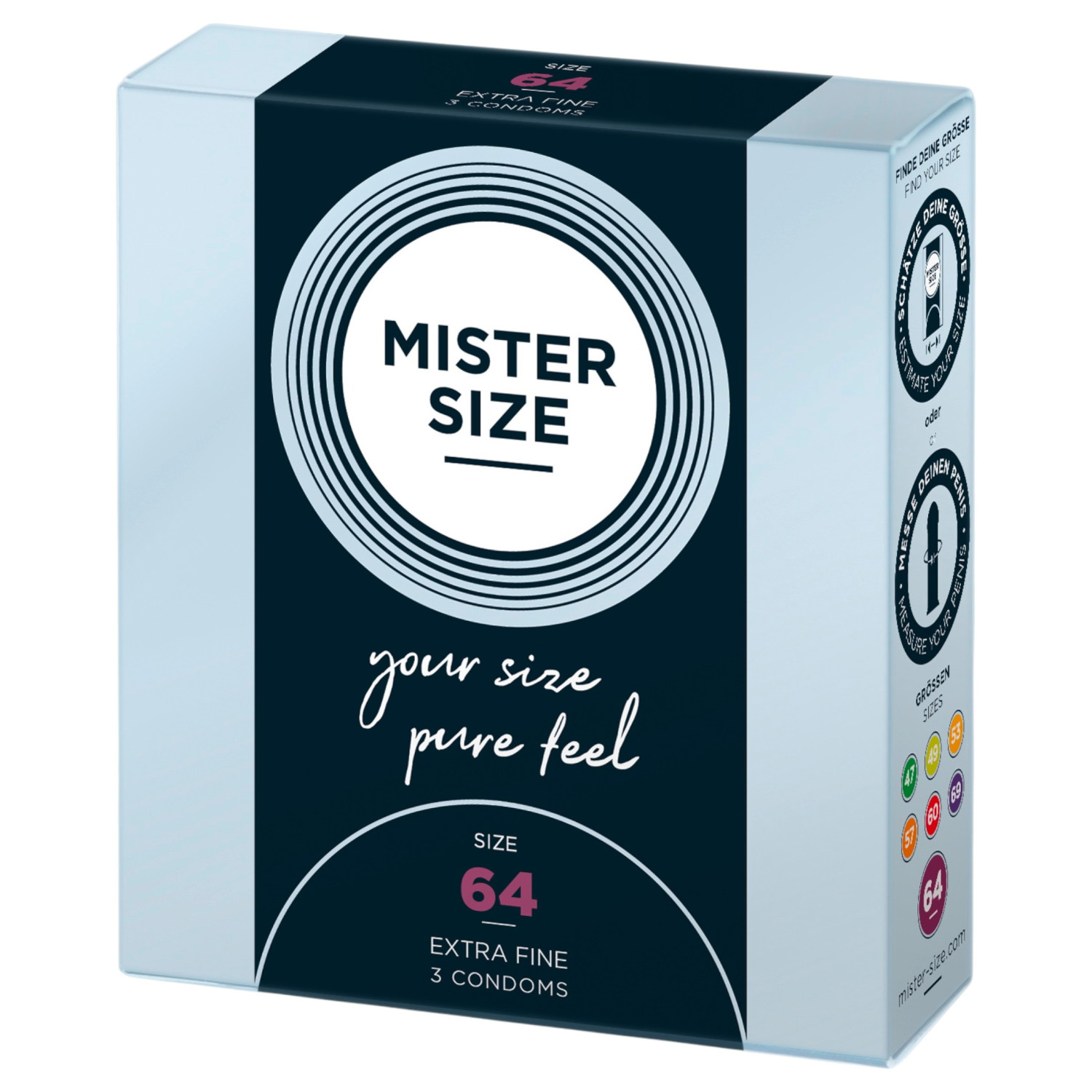 Mister Size - tanka kondom - 64mm - 3 komada