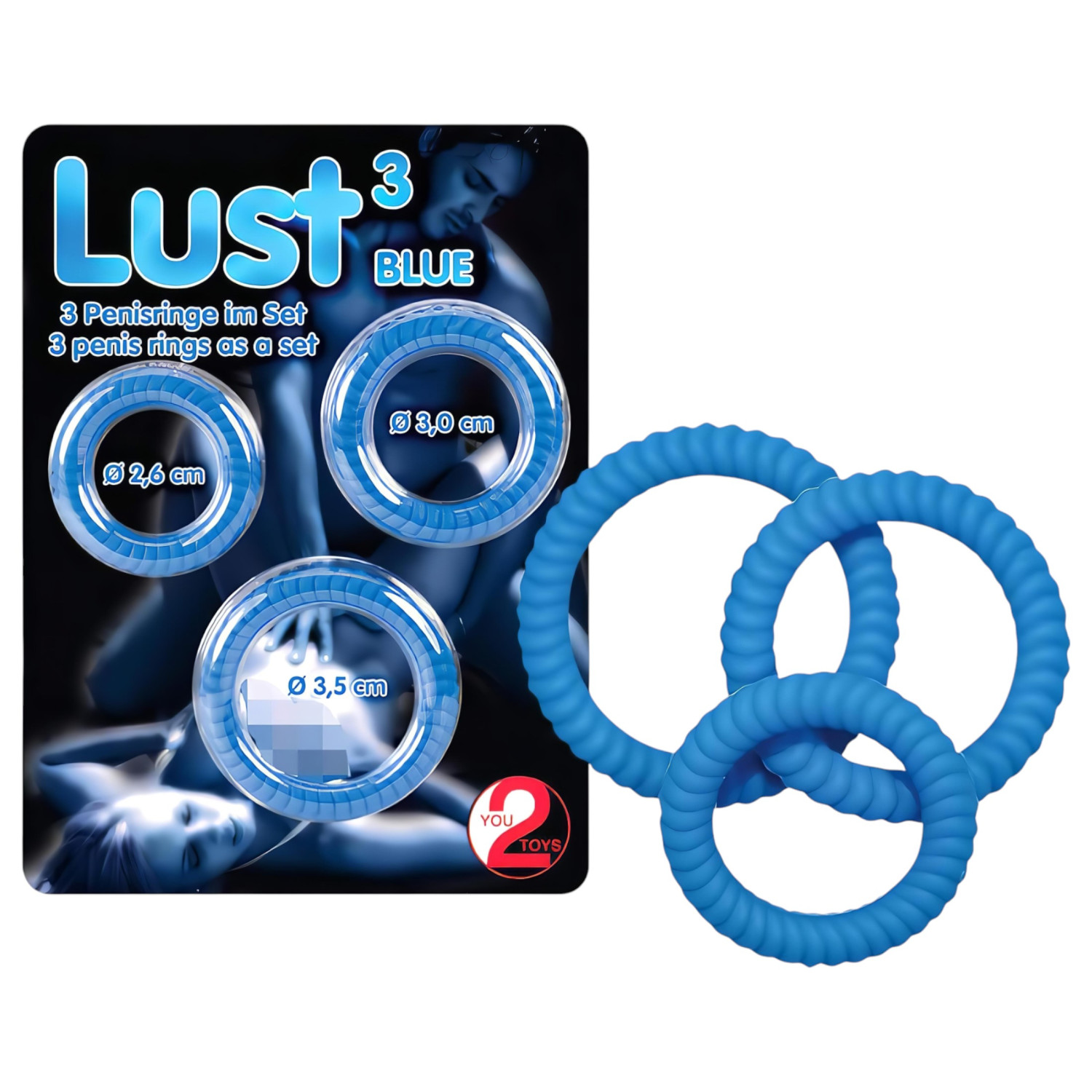 You2Toys - Prsten za penis set od 3 komada - plavi