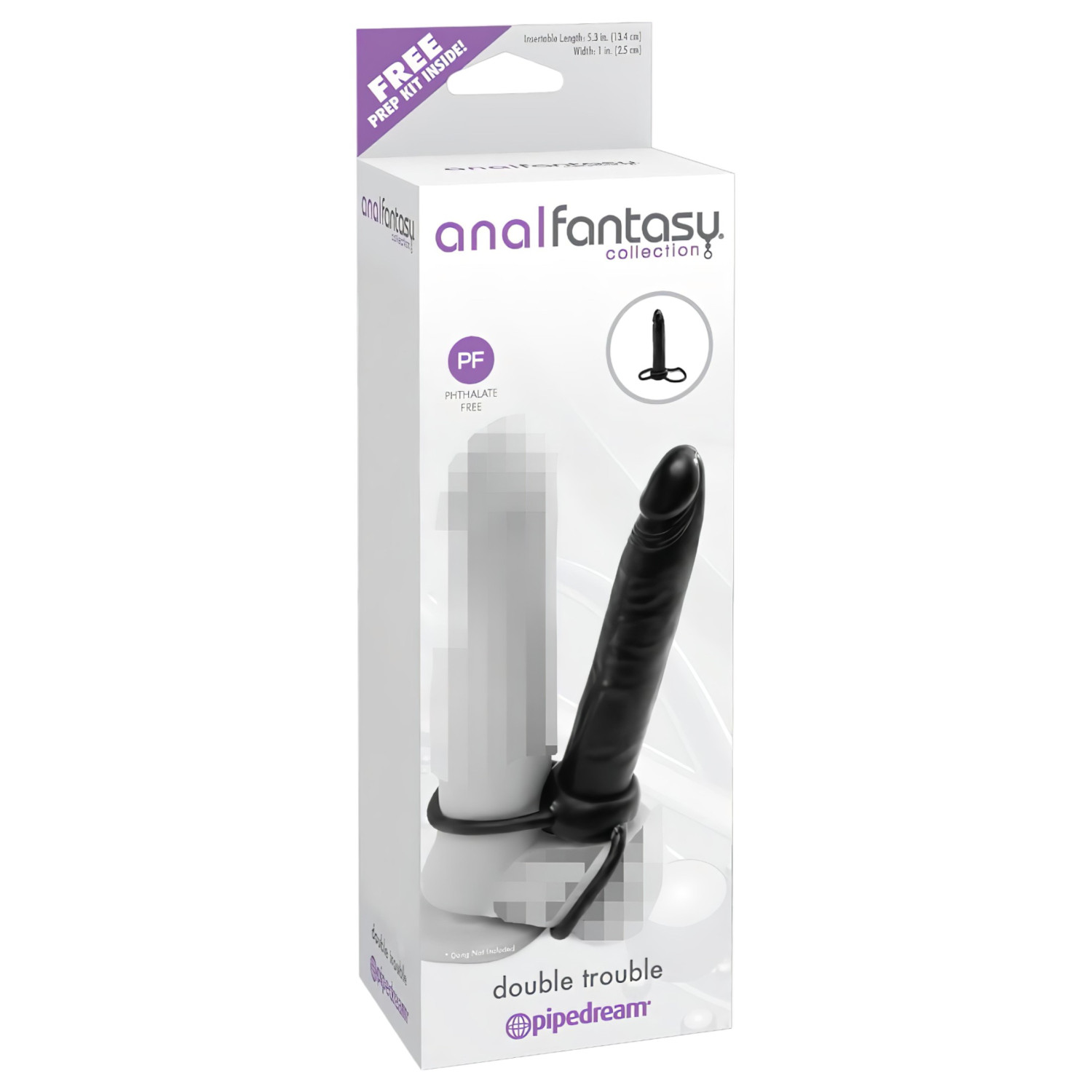 Pipedream Analfantasy Double Trouble - pripadajući analni dildo (crni)