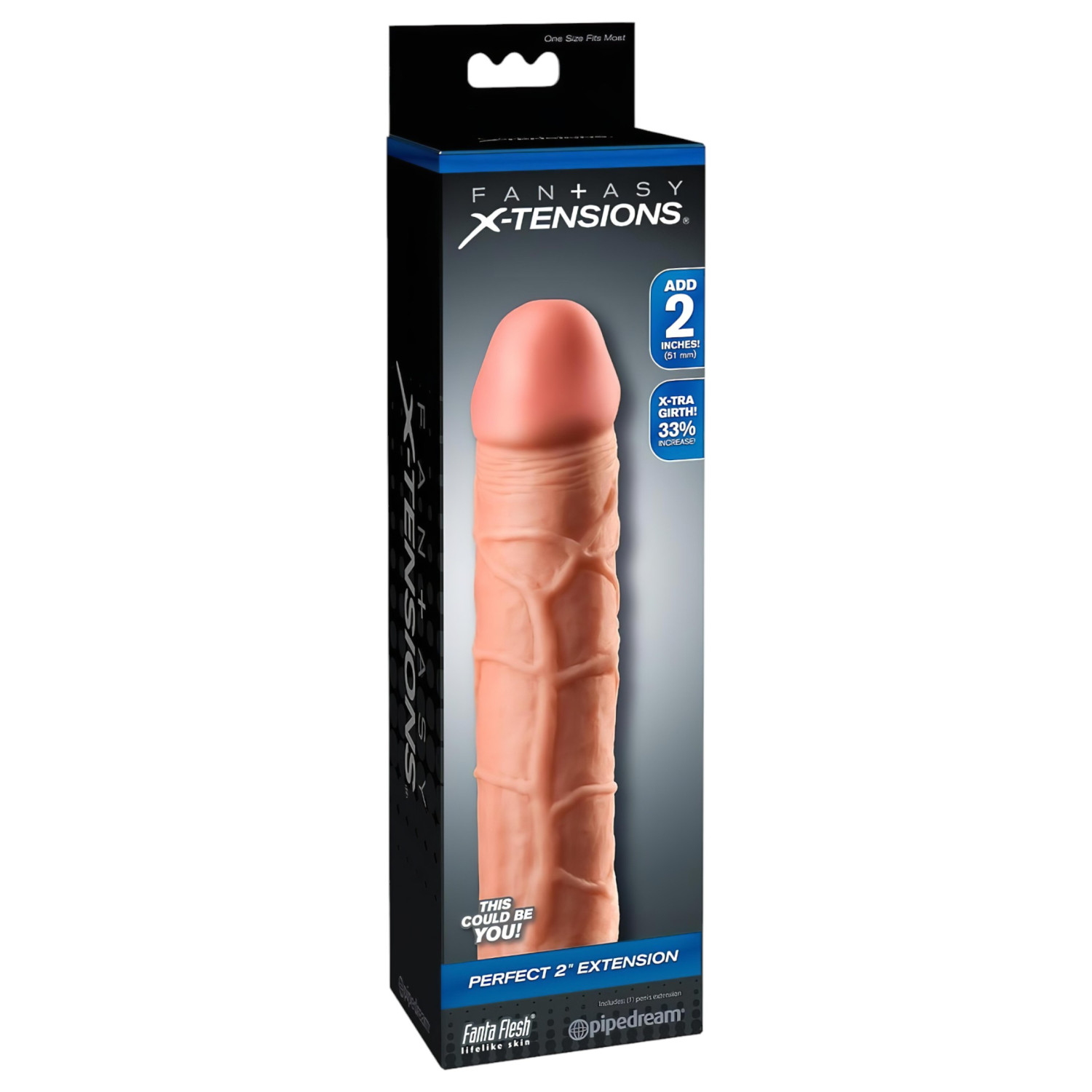 Pipedream - X-TENSION Perfect 2 - realistična navlaka za penis (20,3 cm, prirodna)