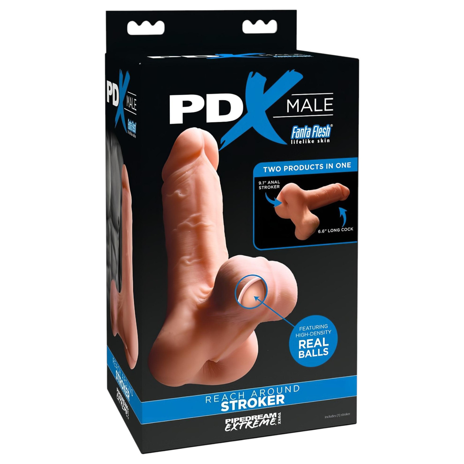 PDX Reach Around - 2u1 umjetna guza i penis navlaka (boja kože)