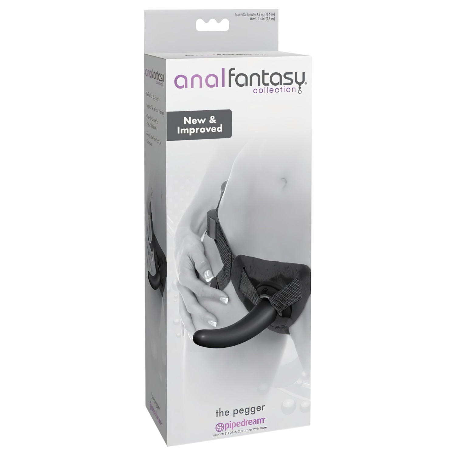 Pipedream - analfantasy The Pegger - dildó za remen (crni)