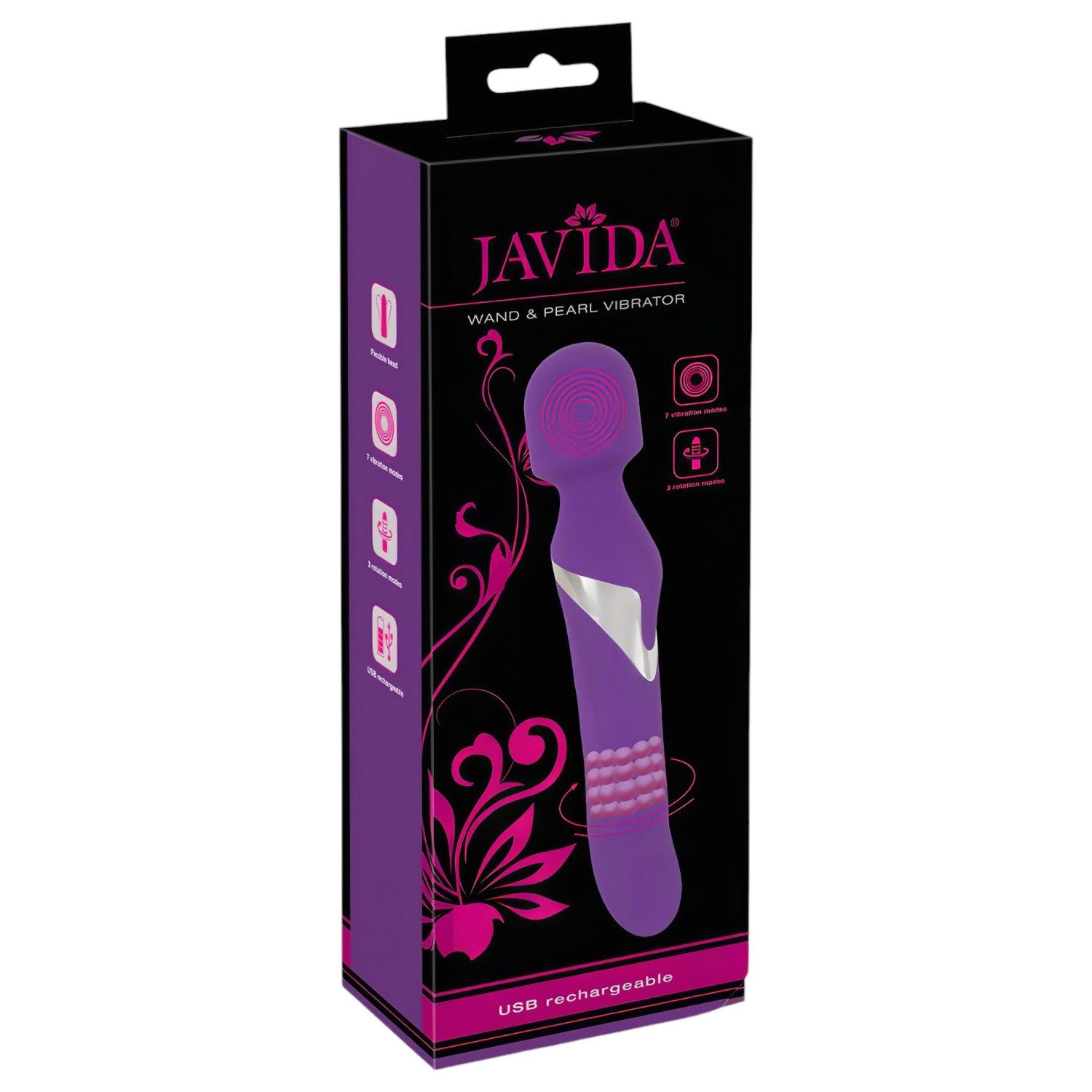Javida Wand & Pearl - masažni vibrator 2u1 - ljubičasta
