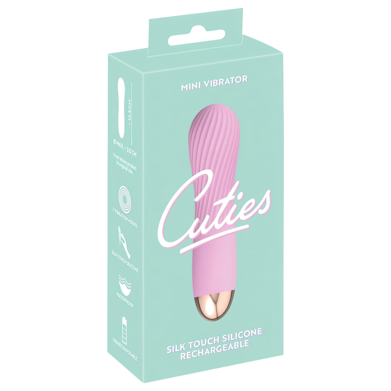 Cuties Mini - vibrirator na baterije - vodootporan - spiralni oblik - rozi